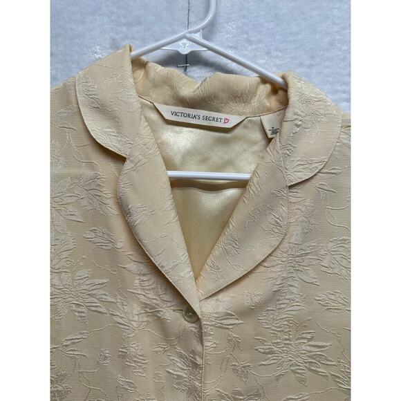 Victoria's Secret Vtg Secret Flower Embossed Button Up Collared Oversize Shirt M - Picture 5 of 8
